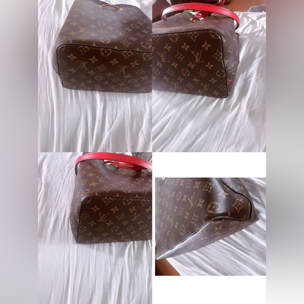 LouisVuitton NeoNoe Monogram Canvas Red Bucket Bag Organizers Gently Lucky Charm - Picture 16 of 16